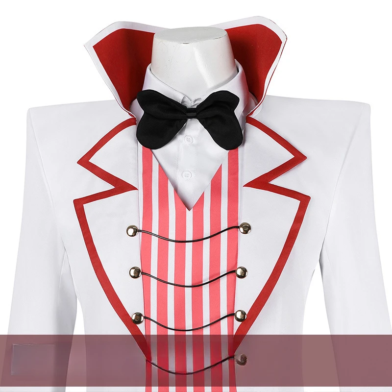 В наличии XS-2XL Люцифер Хазбин Косплей Костюм Парик Шляпа Кольцо Аниме Униформа