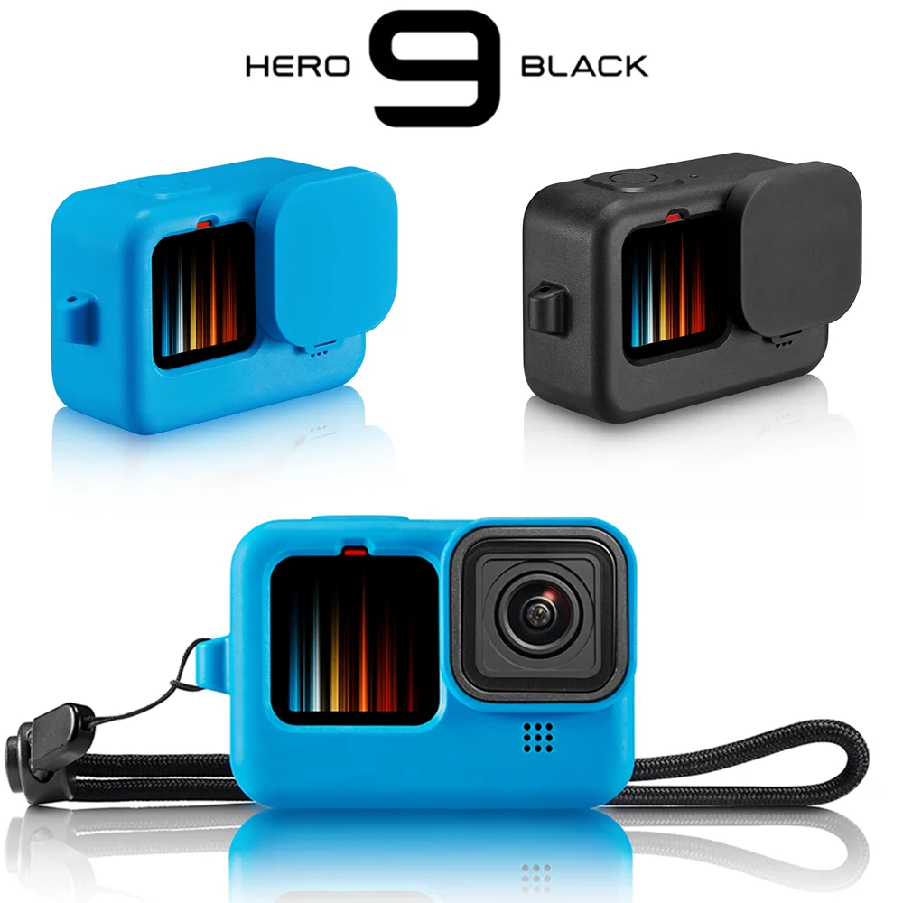 

Силиконовый чехол для камеры + Крышка для объектива для GoPro Hero 10, защитная рамка, чехол, оболочка, аксессуары для детской экшн-камеры
