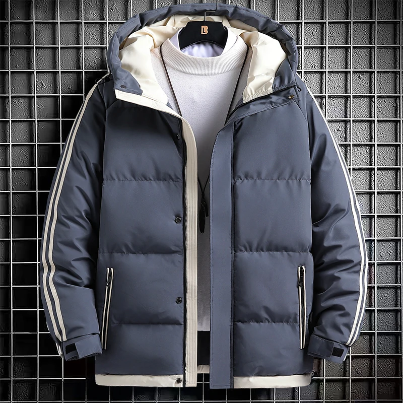 2023 Autumn /Winter Down Jacket Men's Hooded Thickened Warm Jacket Fashion Casual Outdoor Cold Proof High-Quality Cotton Suit
