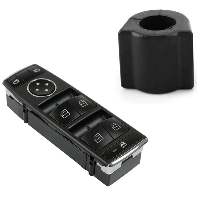 

3 Pcs Car Accessories: 1 Pcs Car Window Lift Switch Front Left Door Window Switch & 2 Pcs Front Stabilizer Bushing