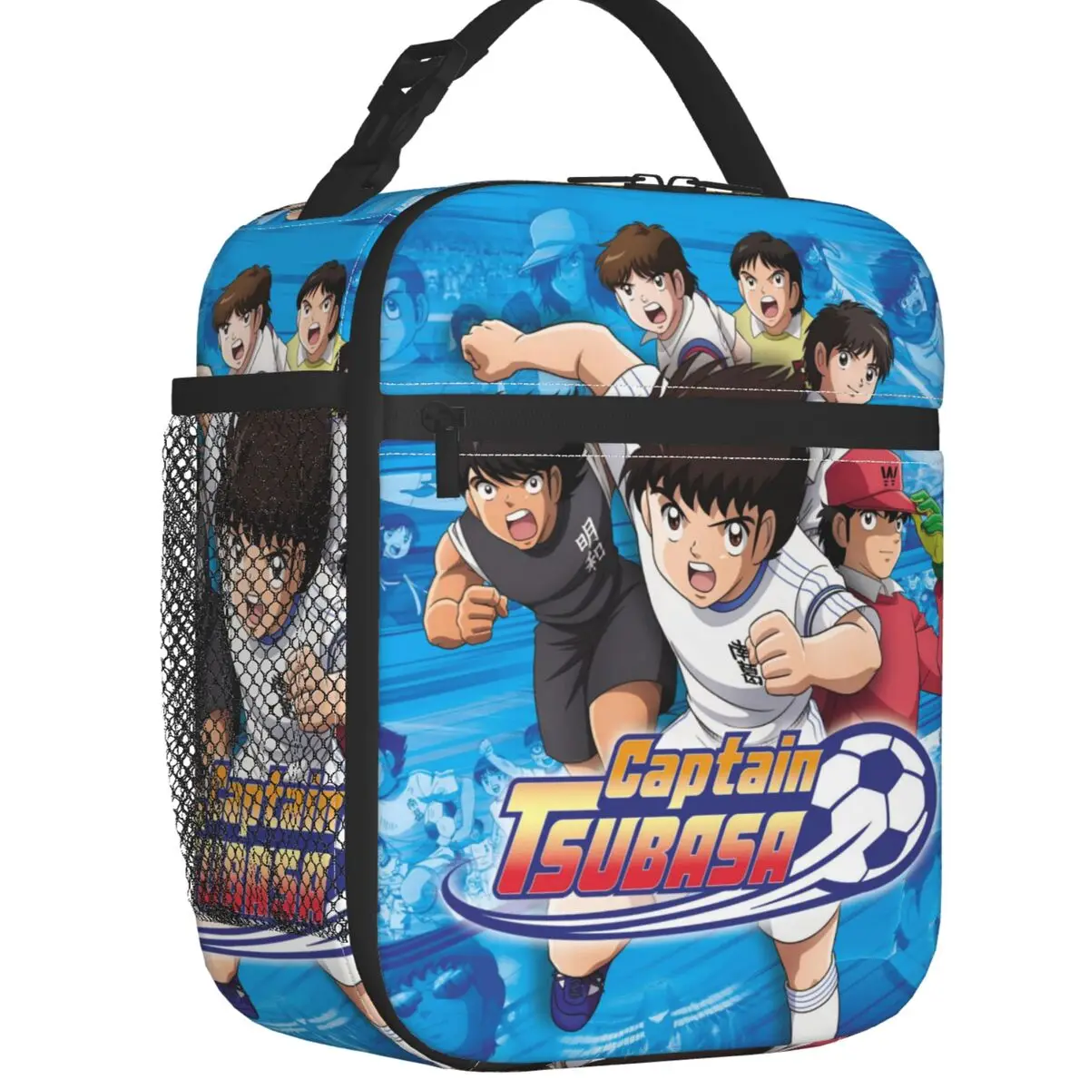 Custom Captain Tsubasa Anime Lunch Bag Women Thermal Cooler Insulated Lunch Boxes for Student School