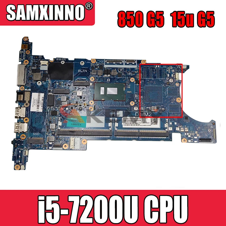 

Материнская плата Akemy для ноутбука HP ELITEBOOK 850 G5 15U G5, материнская плата 6050A3079801-MB-A01 с процессором i5-7200U GM, протестирована на 100%
