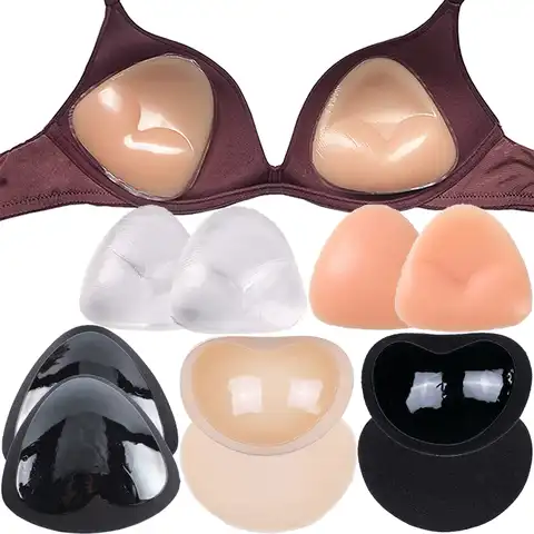 Women Bra Insert Pad Bra Cup Thicker Breast Push Up Silicone Pads Nipple Cover Stickers Bikini Inserts Undies Intimates
