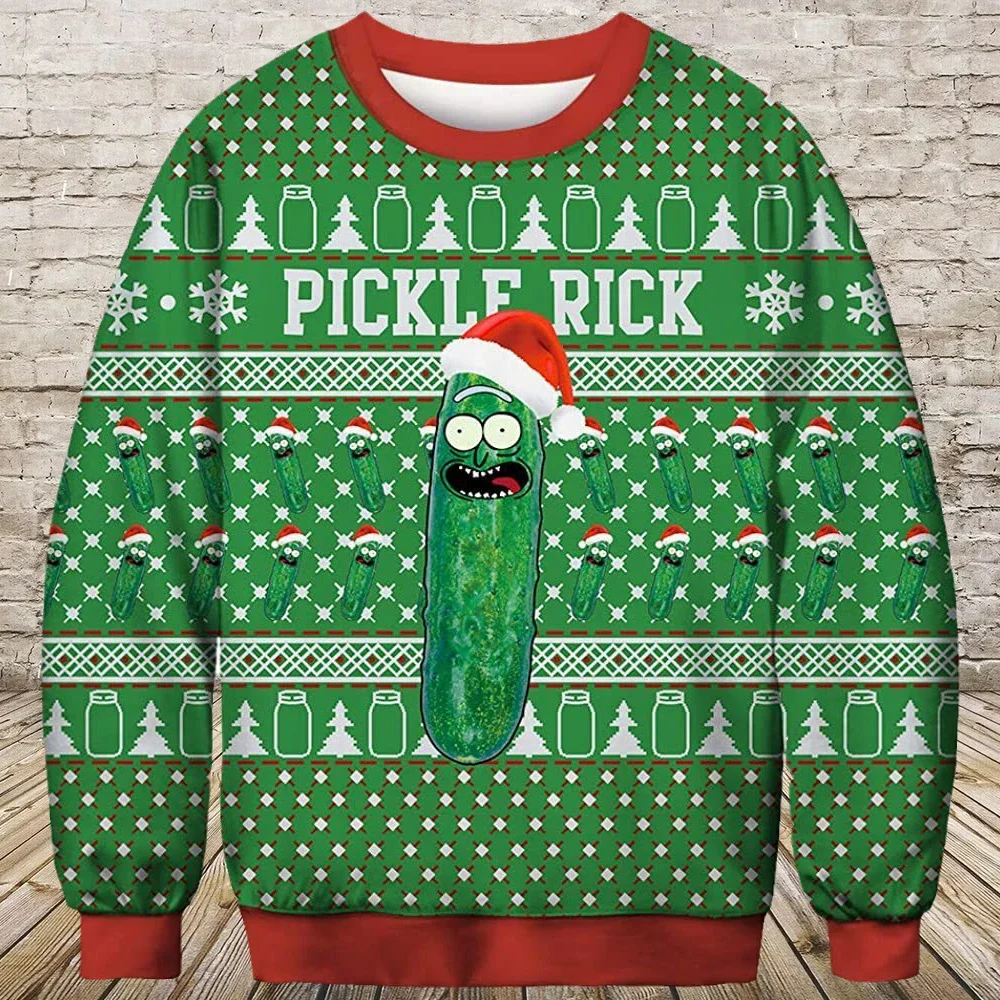 

Christmas Costume Men's Crew Neck Sweatshirt 3d Printed Funny Patterns Casual Holiday Apparel Oversized Long Sleeve Sweatshirt