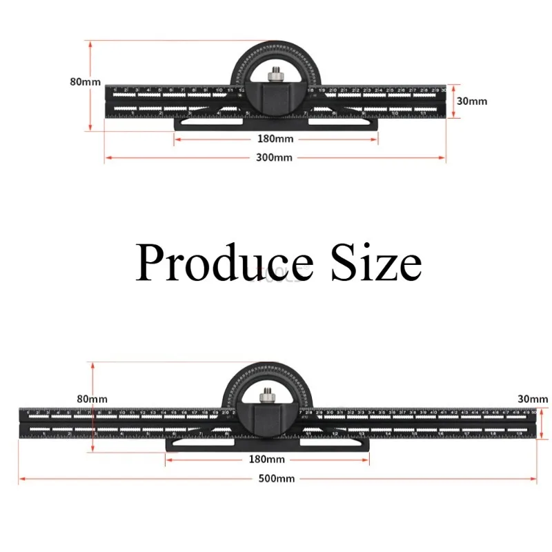 Угловая линейка с нониусом высокоточная регулируемая на 360 градусов измерения