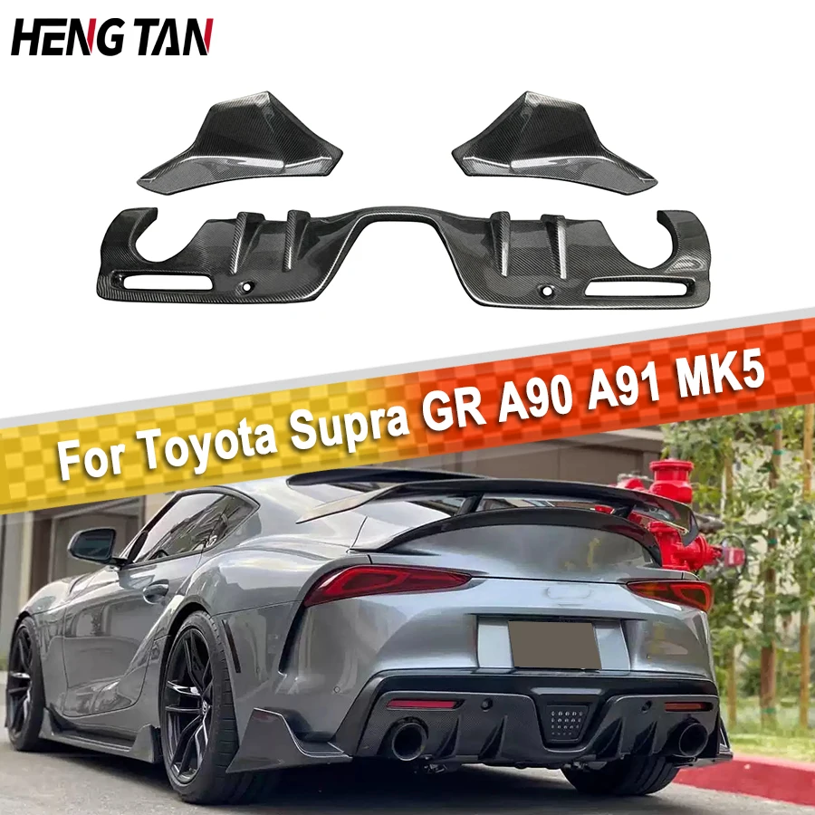 

AG style real carbon fiber rear diffuser bumper wrap corner chin spoiler lip splitter For Toyota Supra GR A90 A91 MK5 2019-2022