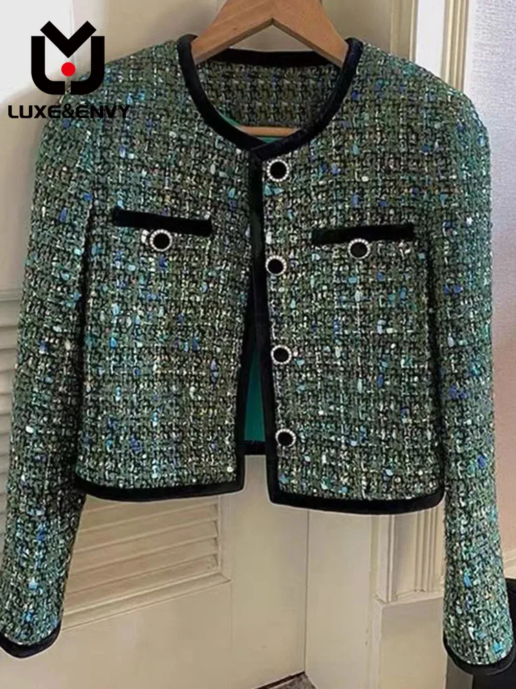 

Роскошное короткое пальто из ткани и шерсти Guiqi, новинка, плотный твидовый облегающий кардиган знаменитости, осень 2023