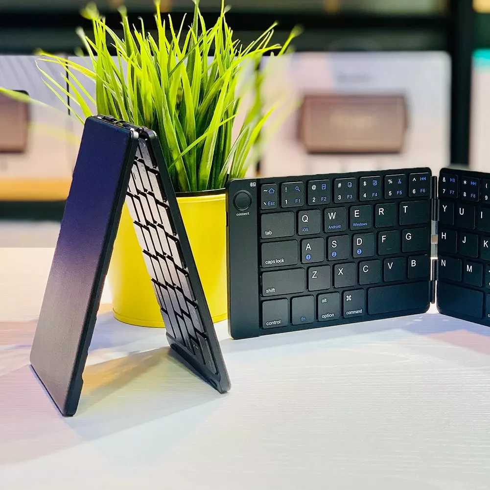 

2023New Bluetooth-Compatible Keyboard Multi-Function Foldable Keyboard 65 Keys Keypad Rechargeable for Android Windows for Table