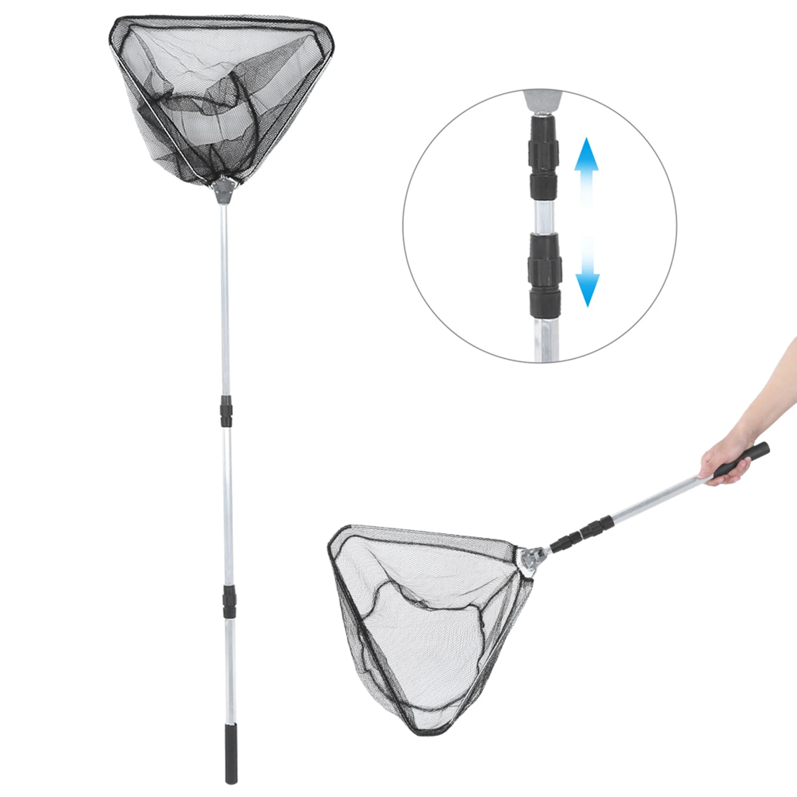 Треугольный складной рыболовный подсак 1 5 м с телескопической ручкой