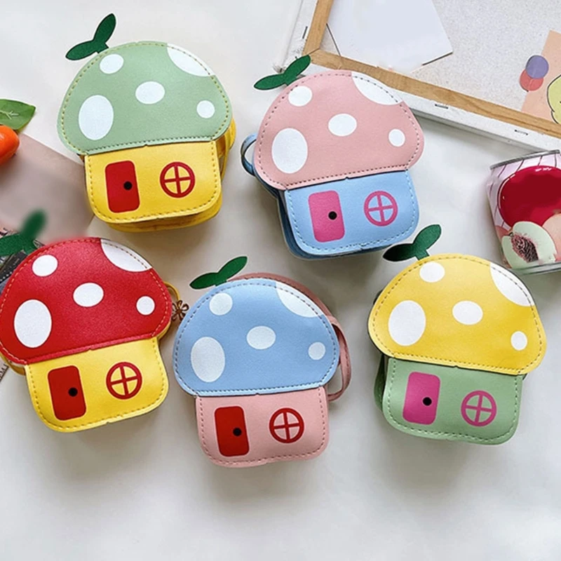 Портативная сумка через плечо с грибной тематикой для девочек кошелек из