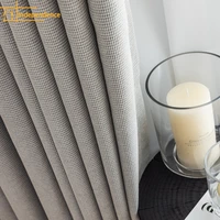 custom style cotton and linen curtains modern minimalist light luxury 2022 new solid color blackout bedroom advanced living room