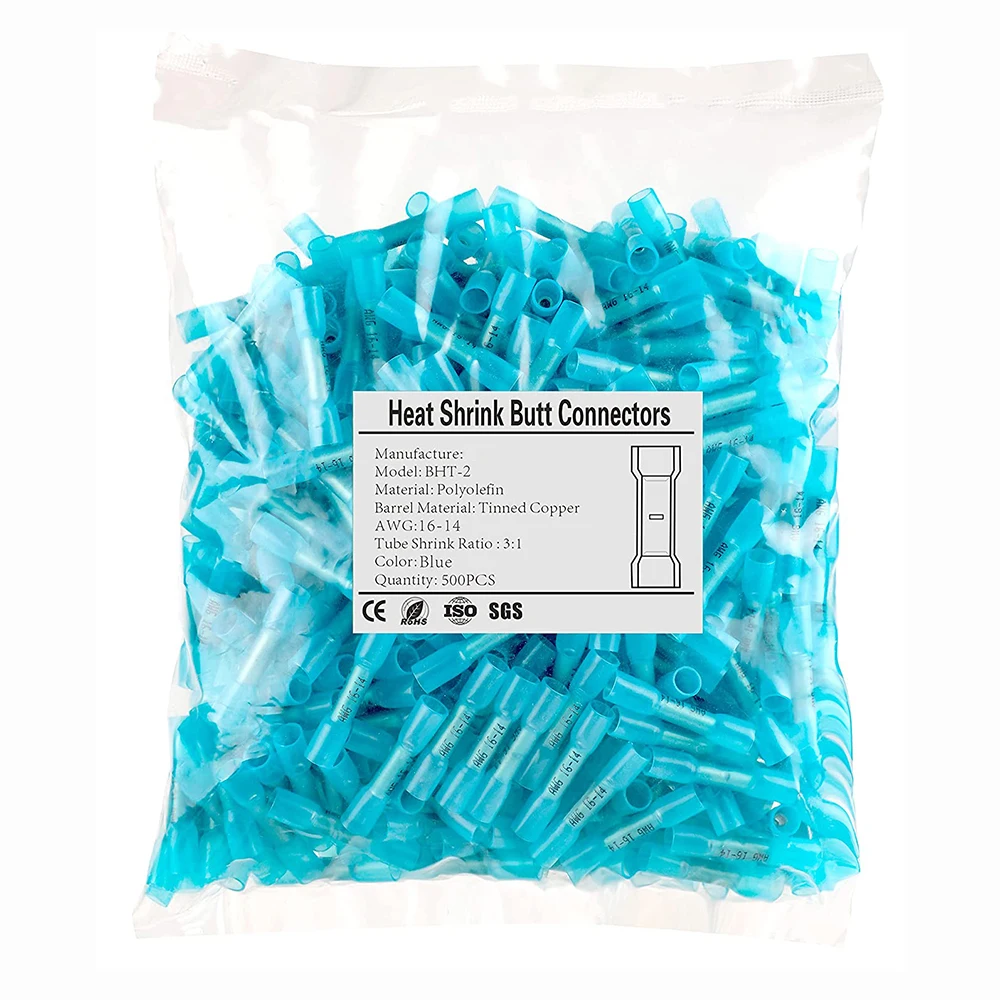

100pcs Heat Shrink Butt Connectors, Insulated Waterproof Electrical Wire Connector Automotive Marine Grade Wire Crimp Terminal