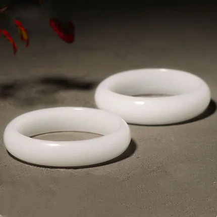 

Natural White Jade Bangle Women Healing Gemstone Fine Jewelry Genuine Hetian Jades Nephrite Bangles Bracelet Girlfriend Mom Gift