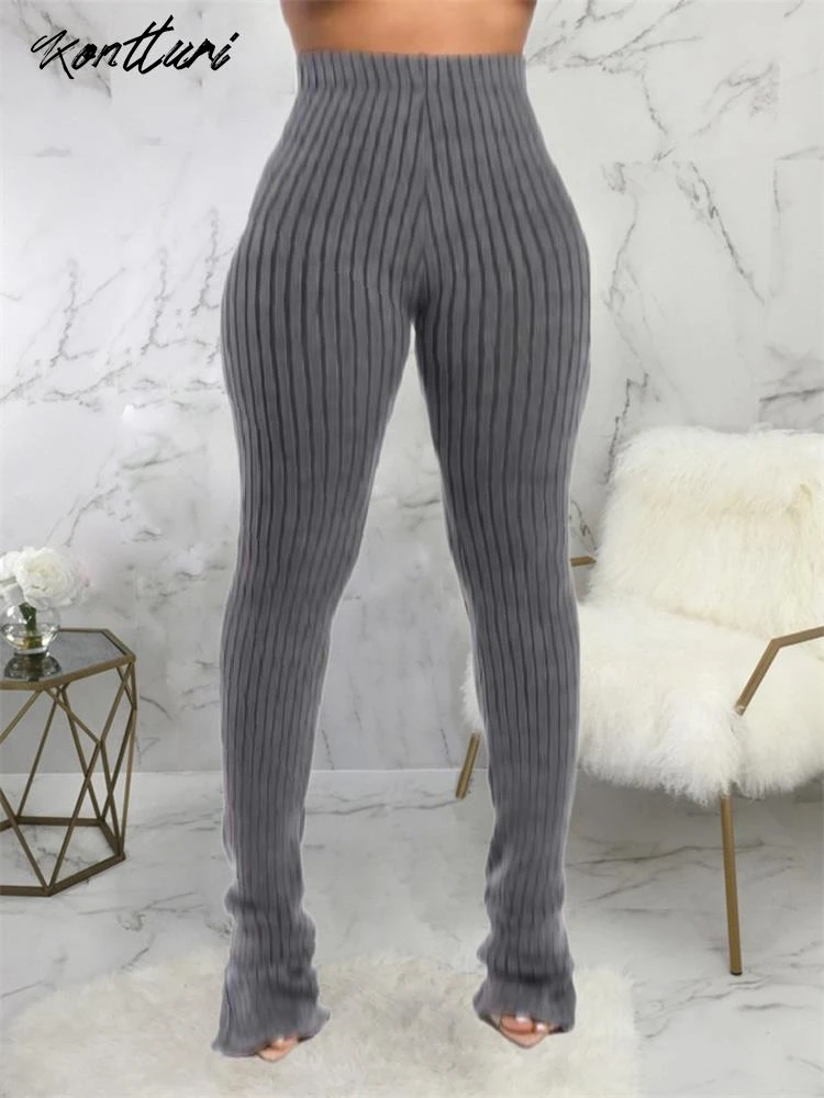Kontturi осенние повседневные эластичные узкие брюки для женщин 2024 леггинсы модные