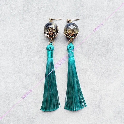 Зеленые серьги Wuthering Waves Jiyan для косплея