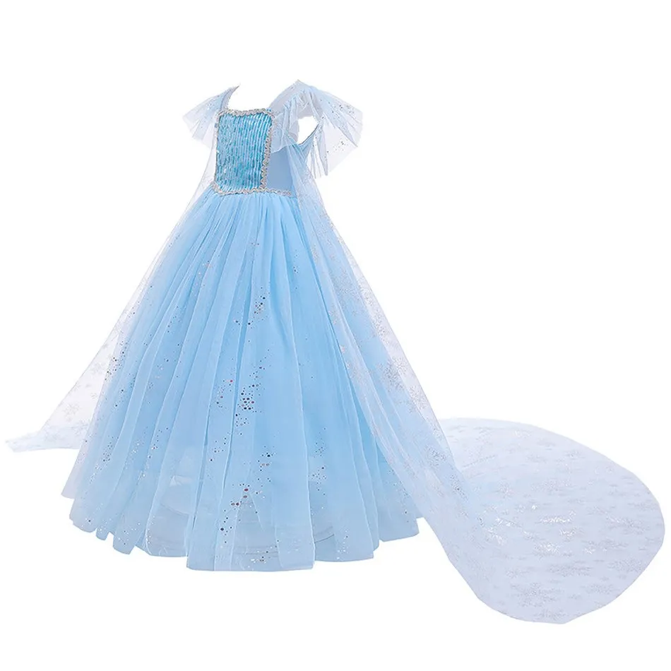 2020 Summer New Elsa Girls Princess Dress Crown Accessories Girls Childrens Clothes Halloween Christmas Evening Dress
