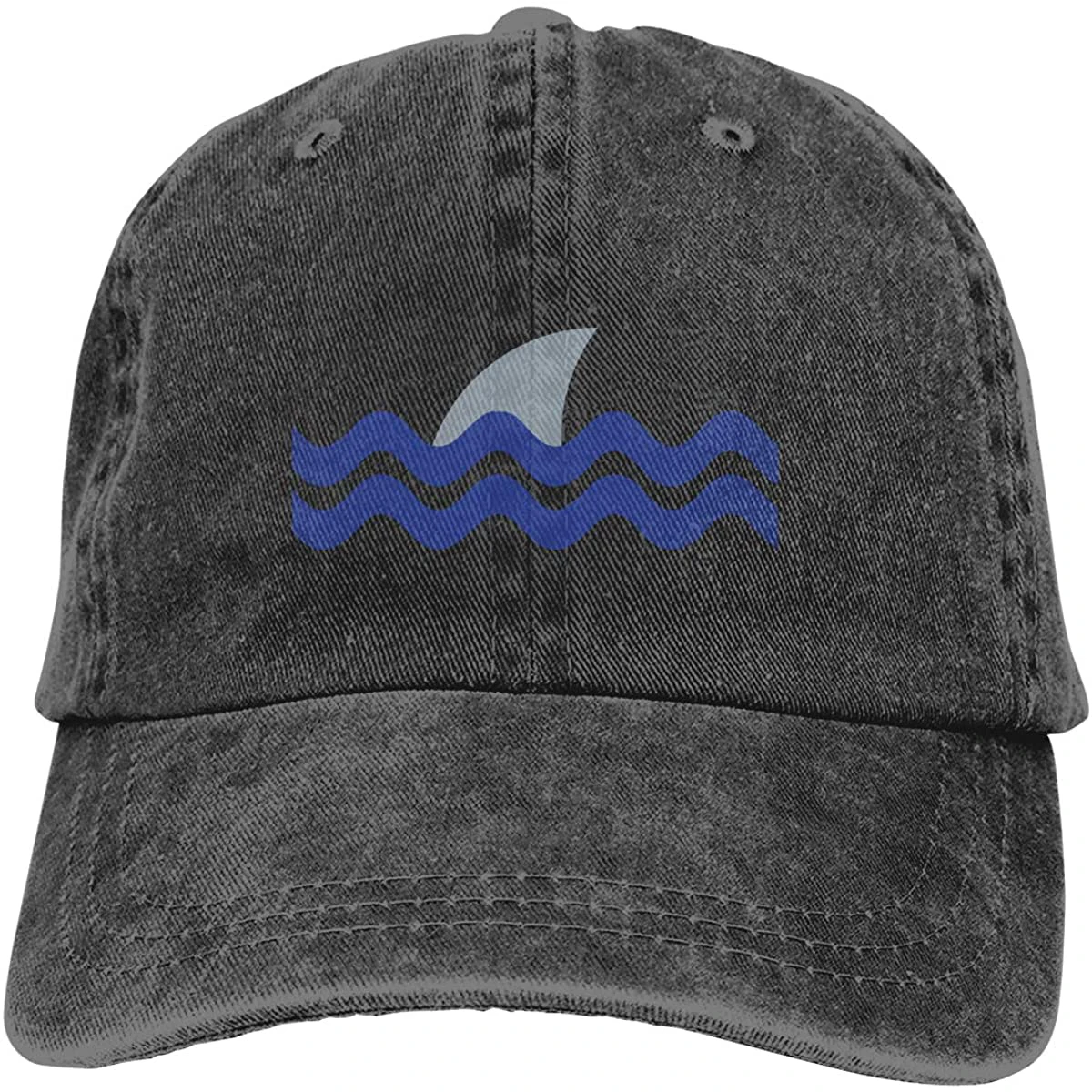 

Unisex Shark Wave Vintage Washed Twill Baseball Cap Adjustable Hats Funny Humor Irony Graphics Of Adult Gift Black