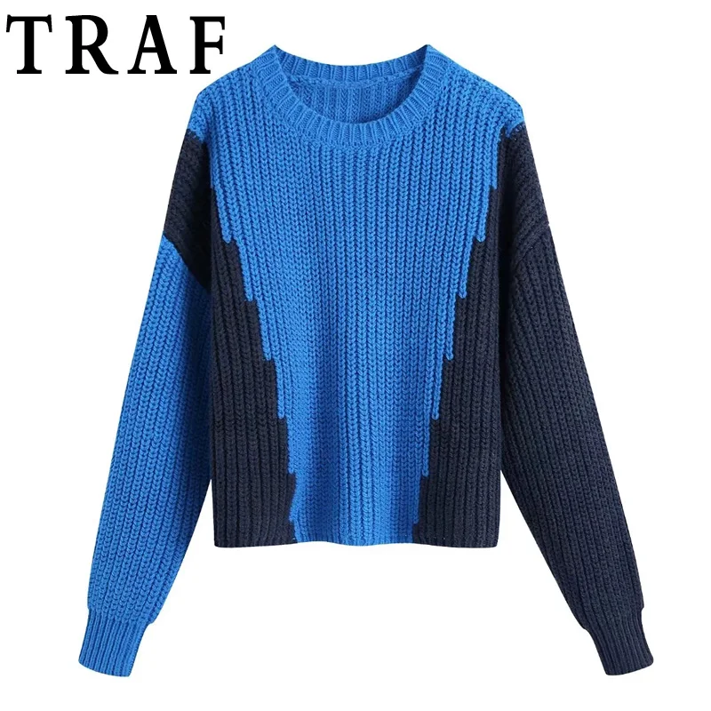 

Женский вязаный свитер в стиле оверсайз, с длинным рукавом