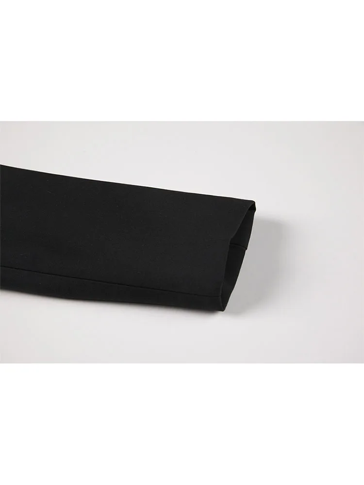 Женский блейзер с длинным рукавом черная Повседневная Свободная куртка