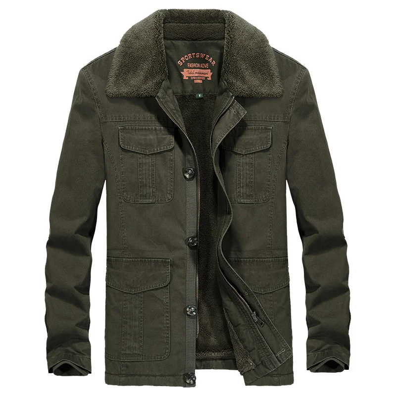 Brand Winter Jacket Men Thick Warm Fleece Jackets Coats Single Breasted Pure Cotton chaquetas hombre M-4XL chalecos para hombre