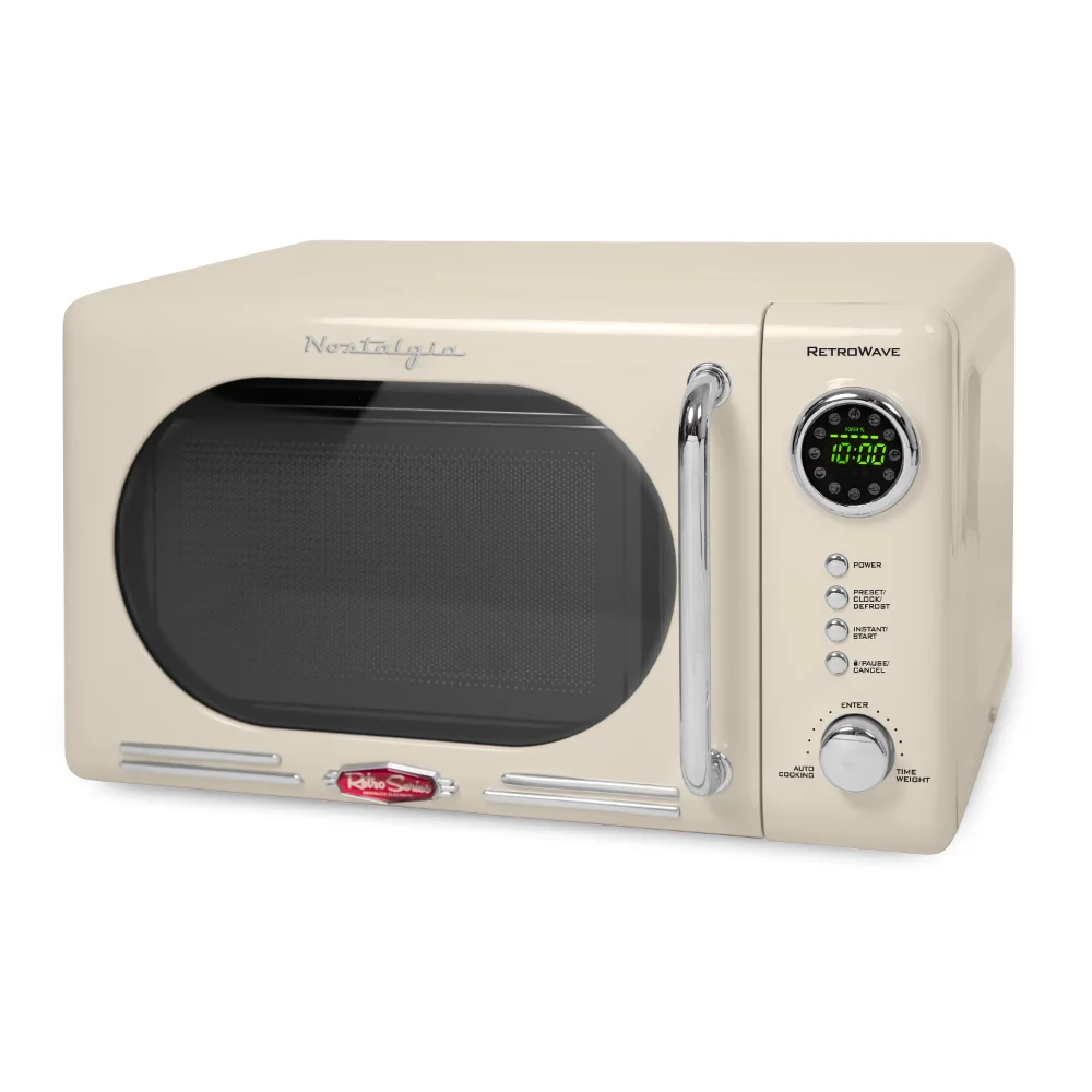 

Nostalgia NRMO7IVY6A Retro 0.7 Cubic Foot 700-Watt Countertop Microwave Oven - Ivory