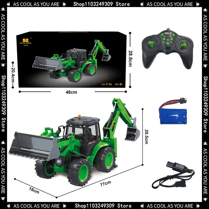 

Huina New Product 579 Remote Control Two-way Excavator Remote Control Forklift Truck 1: 14 Children's Model Excavator Toy