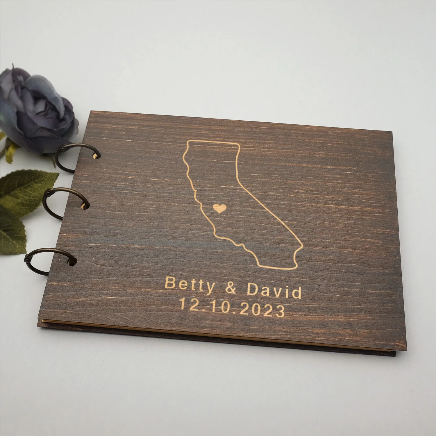 

Custom Wedding Guest Book Rustic Wedding Guestbook Engraved Wooden Wedding Signature Book Personalized Memorial Gift for Wedding