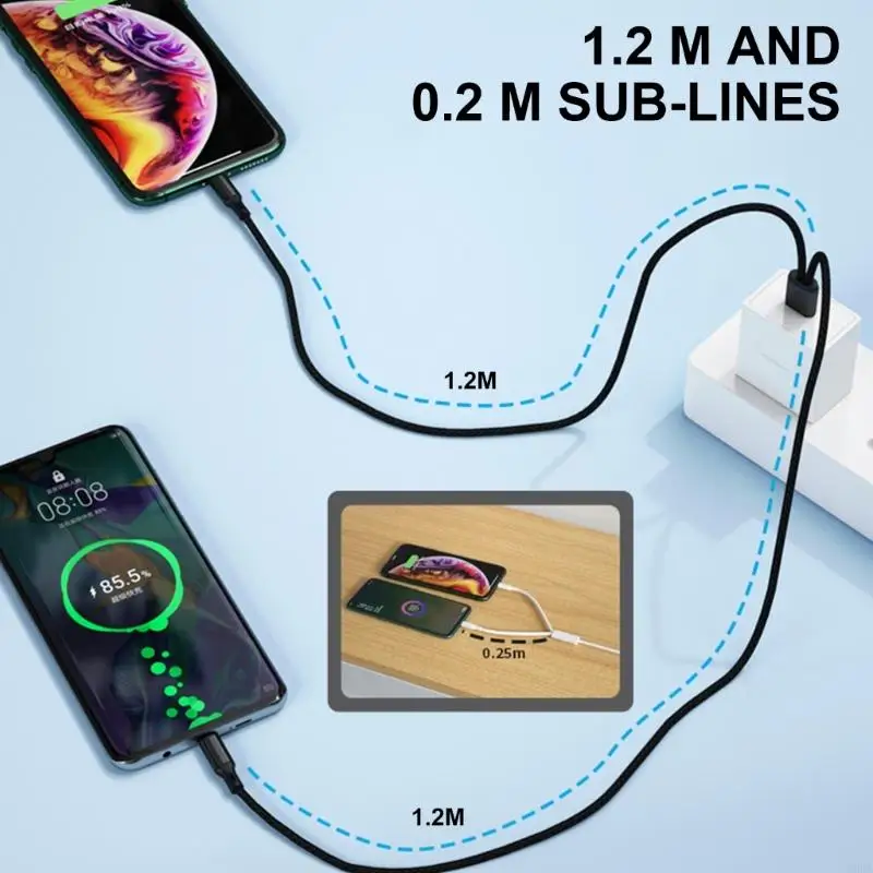 Портативный USB C Самцовый до 2 мужчина y splitter cable usb c cutter