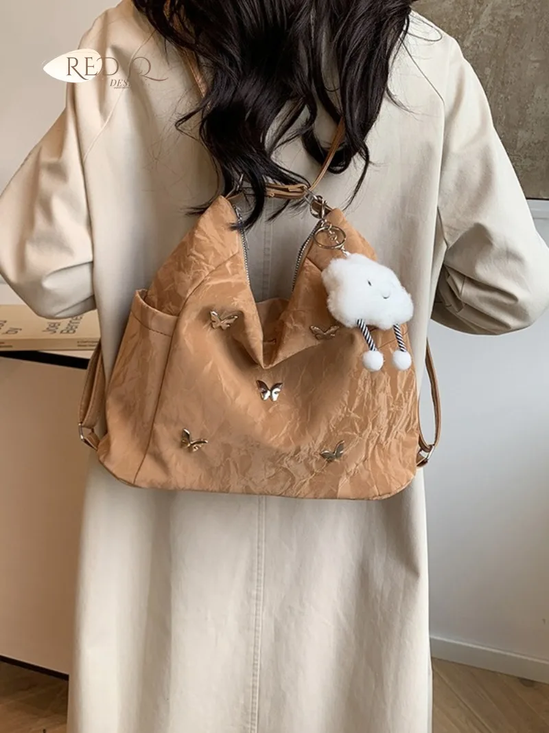 Office Lady All Match Sweet Shoulder Handbags Casual Fashion Y2k Backpacks Luxury Design Elegant Butterfly Women's Underarm Bags