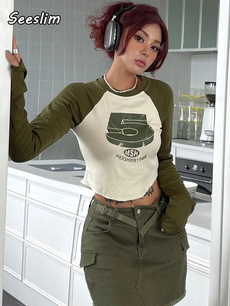 

Женская футболка с длинным рукавом, в стиле пэчворк