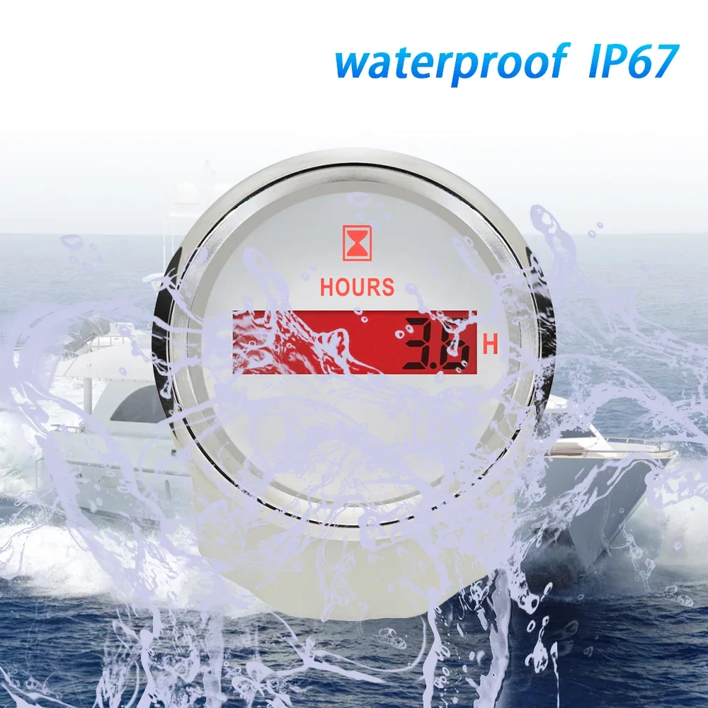 Новый водонепроницаемый универсальный счетчик часов 52 мм с красной подсветкой