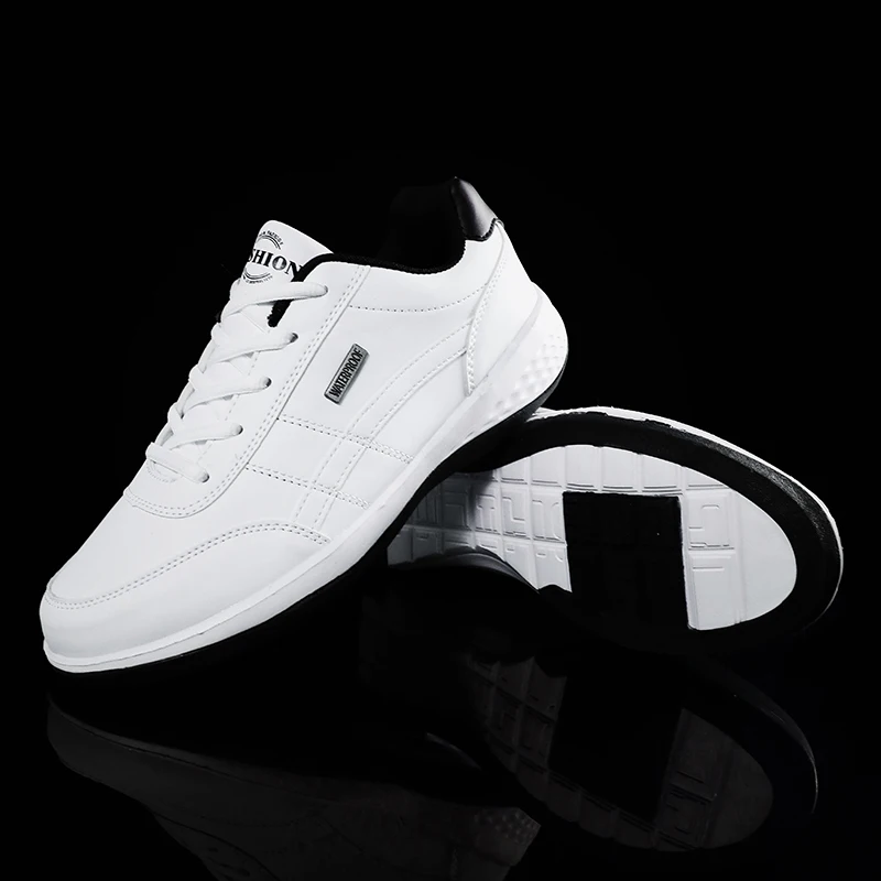 Men Casual Shoes Fashion Leather Shoes Waterproof Outdoor Sneakers Comfortable Flat Walking Shoe Man Athletic