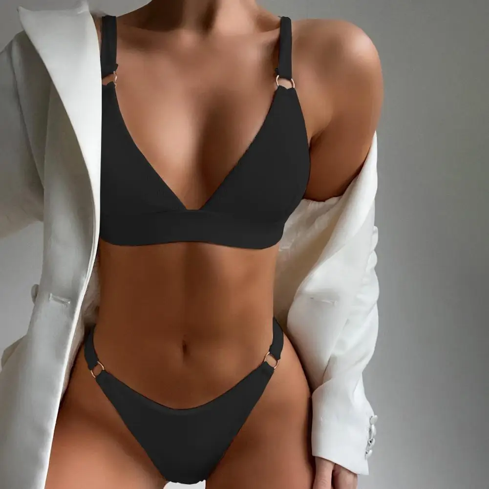 

Bodycon Breathable Push Up Bra High Waist Panties Swimwear for Beach