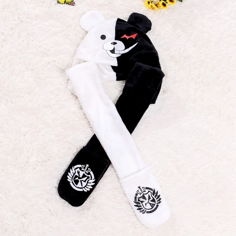 

2022 Rabbit In Beanie Hat Anime Danganronpa Monokuma Plush Rabbit Hats Gloves Scarf Earmuffs Cap for Women / Baby / Girl