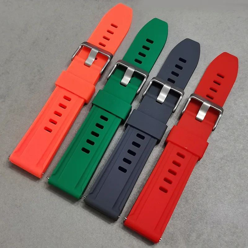 New Silicone Watch Bands18/20/22/24mm Soft Quick Release Rubber Watch Strap Waterpoof Bracelet for Seiko Huawei Sumsang Watch
