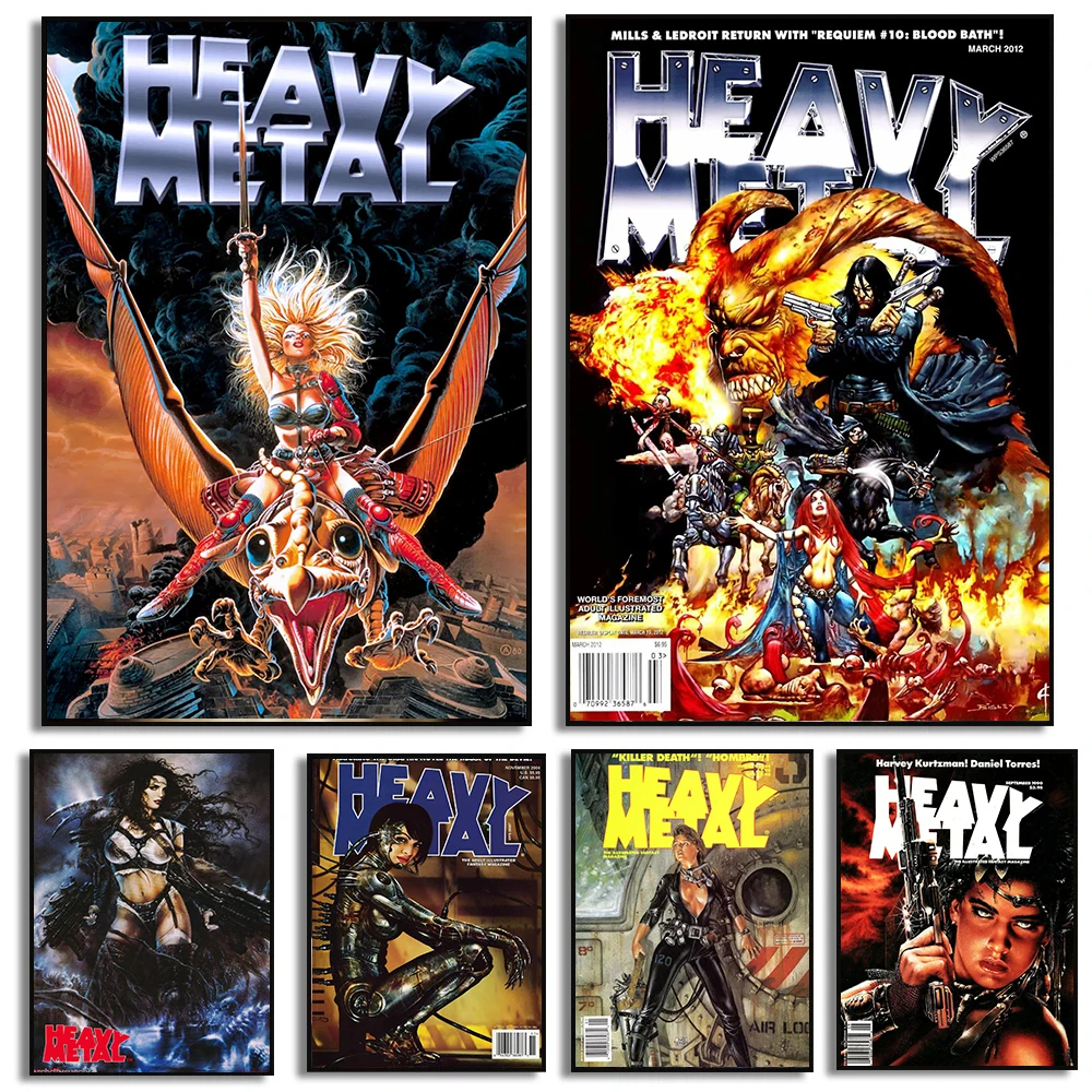 

Винтажный тяжелый металлический постер 2000 для научной фантастики, Картина на холсте, картины и принты, современное настенное искусство, Дек...