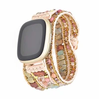 nature gemstone bohemian strap for fitbit versa 1 2 3 band bracelet watchband wristband for fitbit sense versa lite strap