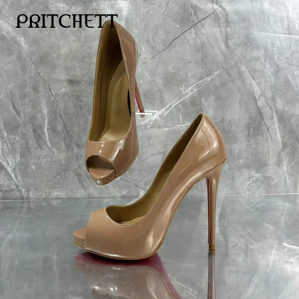 Женские туфли-лодочки на высоком каблуке с открытым носком