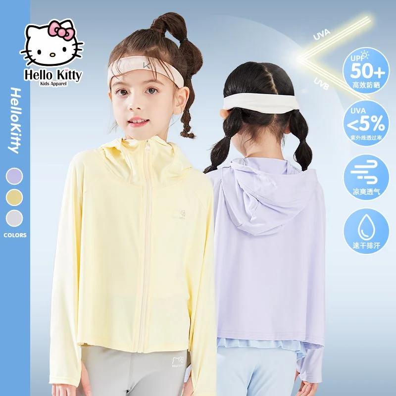 

Детская летняя одежда для Гавайских девушек, тонкая быстросохнущая дышащая Солнцезащитная кожа, аниме мультяшный кавайный