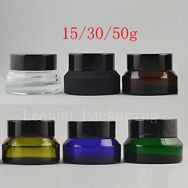 12X15 г 30 50 прозрачный черный Янтарный синий зеленый стеклянный контейнер для
