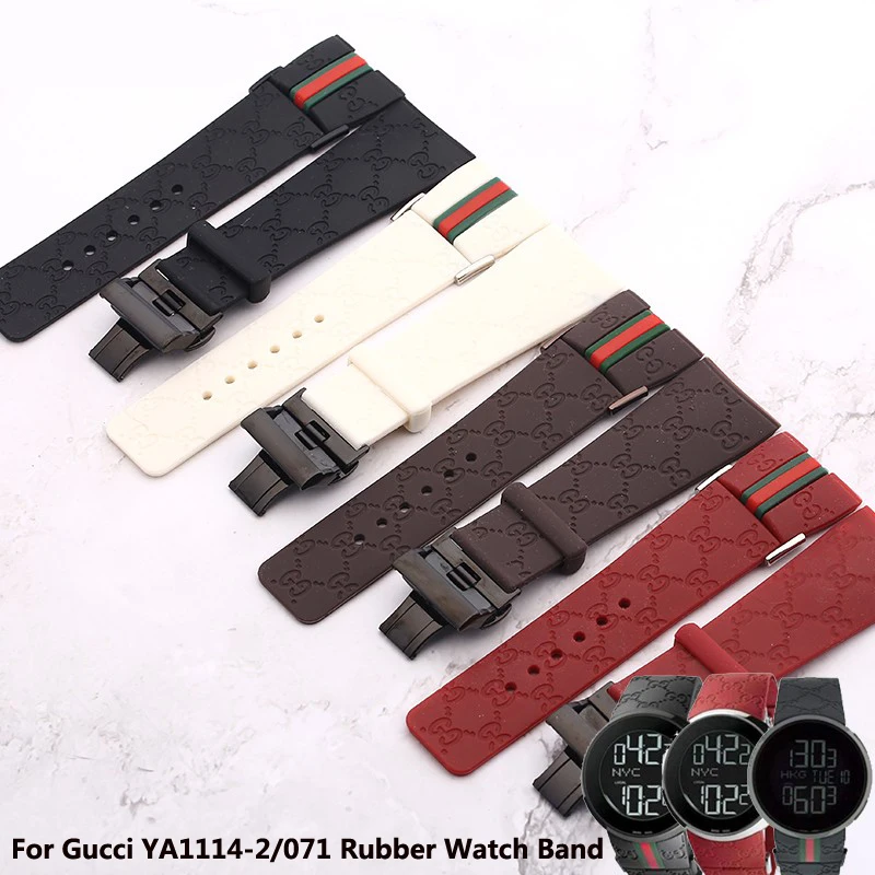 

Watch Band For Gucci YA1114-2/071 High Quality Silicone Watch Strap Rubber Men's And Women's 26mm*20mm