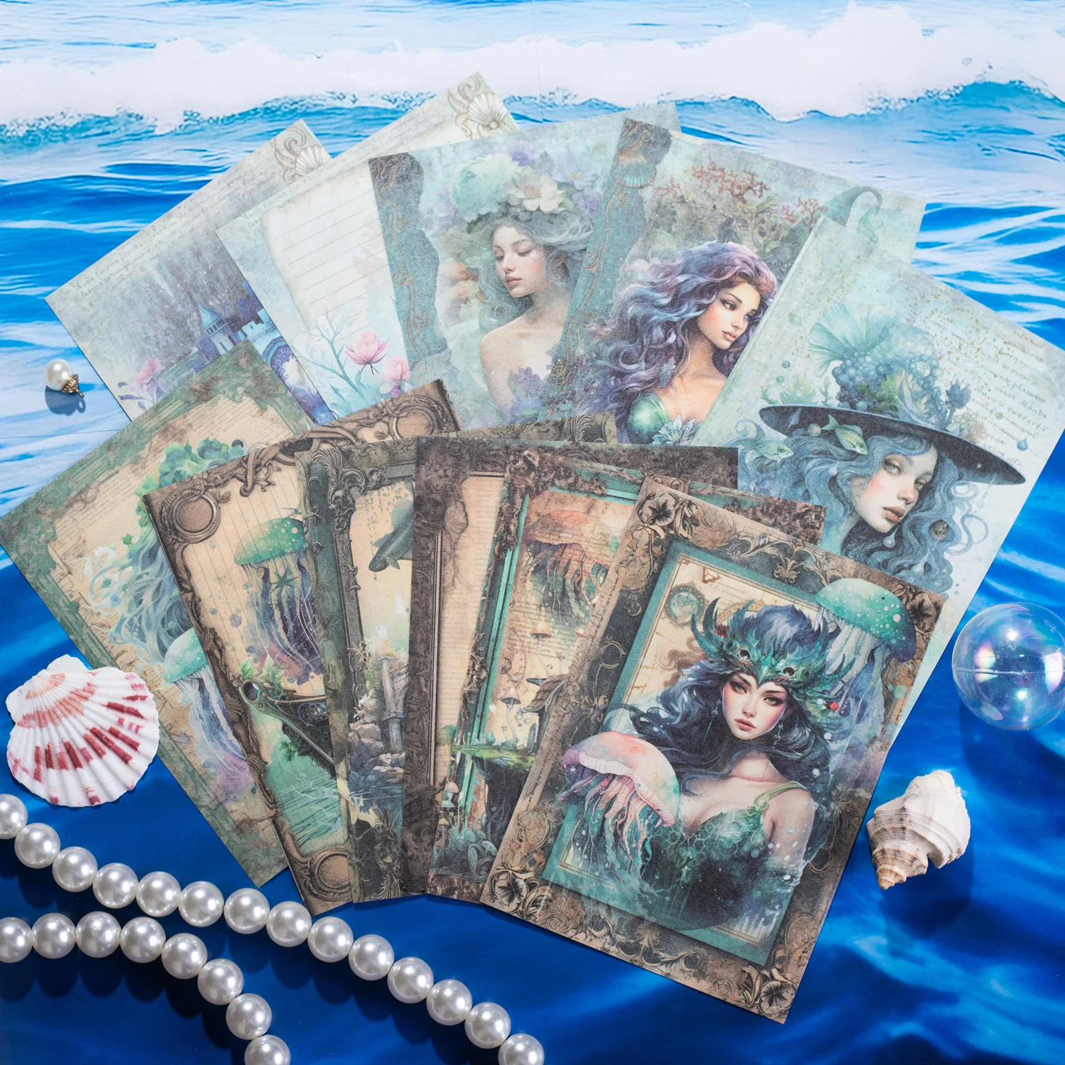 30 шт. винтажная Русалка морское дно фантазия скрапбукинг художественная бумага