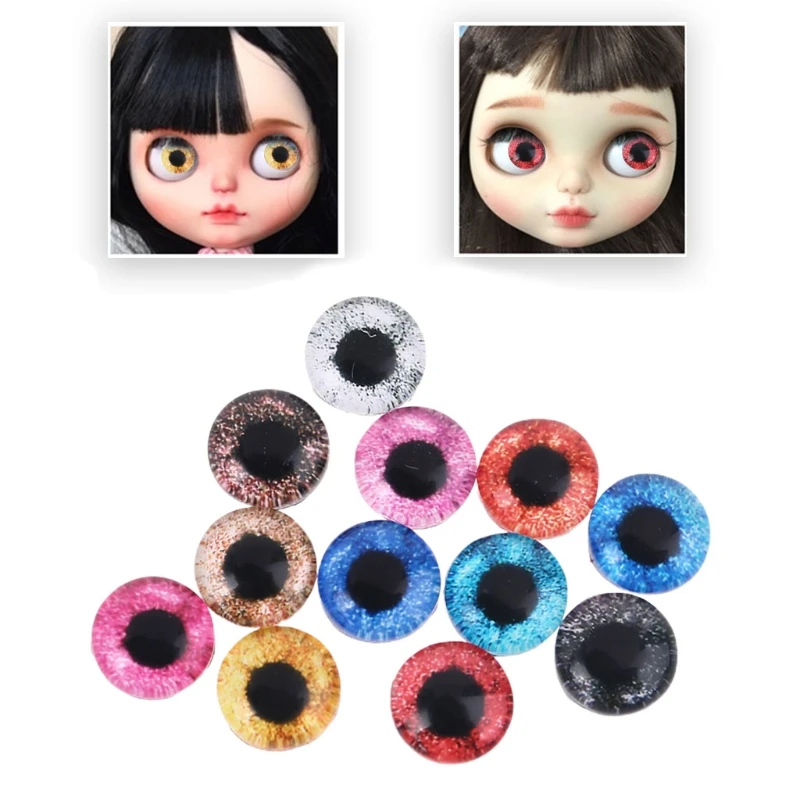 

10 Pair Glass for Doll Eyes DIY Crafts Eyeballs for Dinosaur Animals Eye Accessories Jewelry Making 8/12/18mm