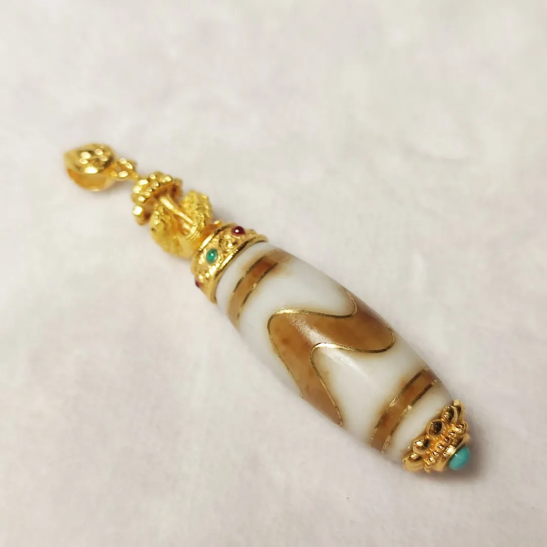 Натуральный агат Белый Агат тигровый зуб небесный бусина Dzi в паре с серебром S925