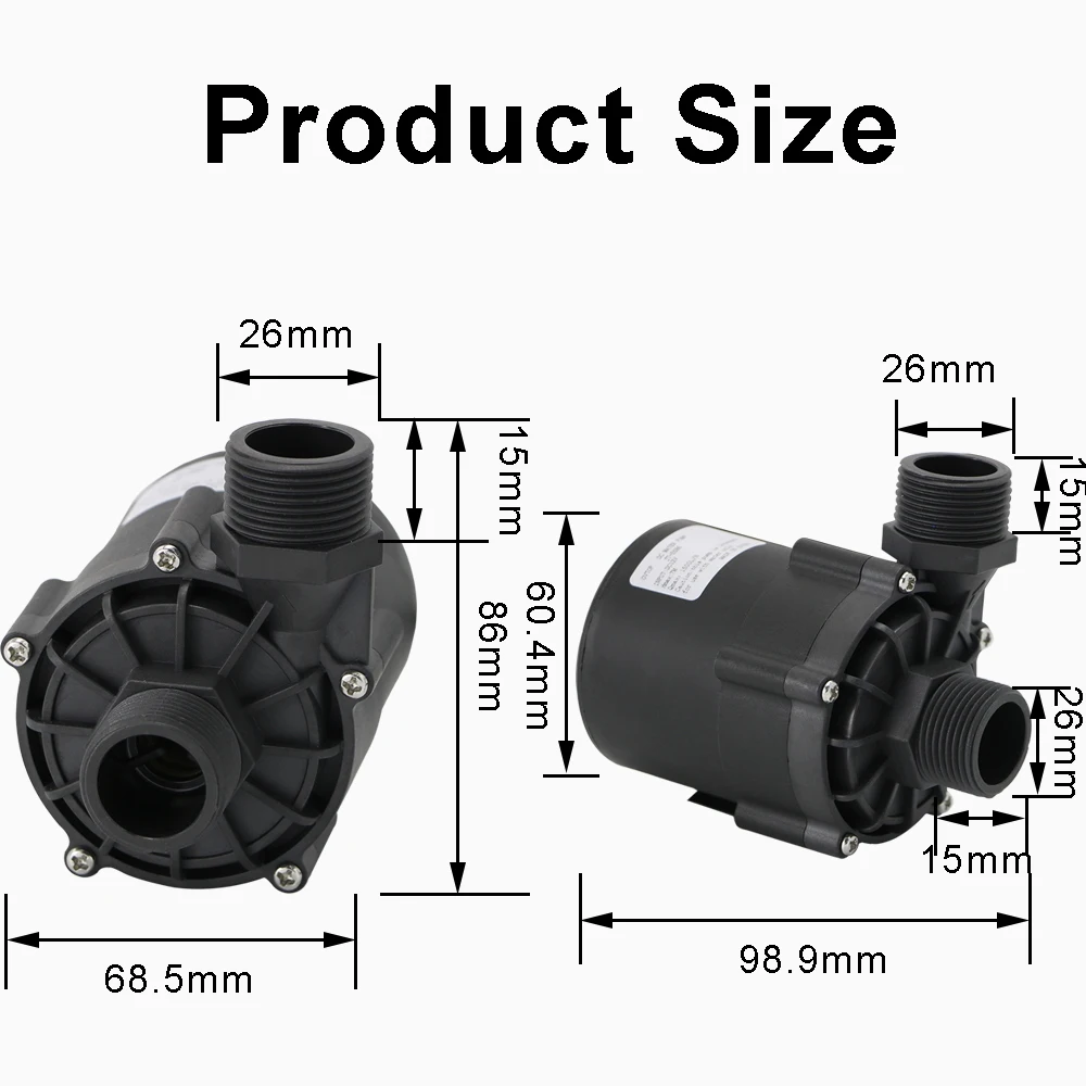 JT-55B6 DC12V 24V 7M 1500L/H Солнечный бесколлекторный водяной циркуляционный насос - купить