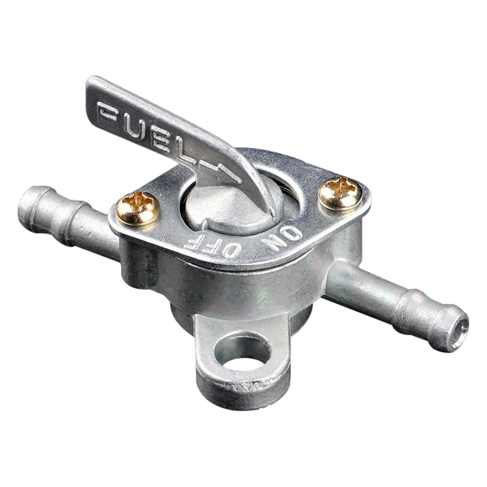 

Petrol Tap With Lock Function Switch Universal Aluminum Silver Fuel Pump Durable For Motorcycle Anti Rust Seal Irregular Tube