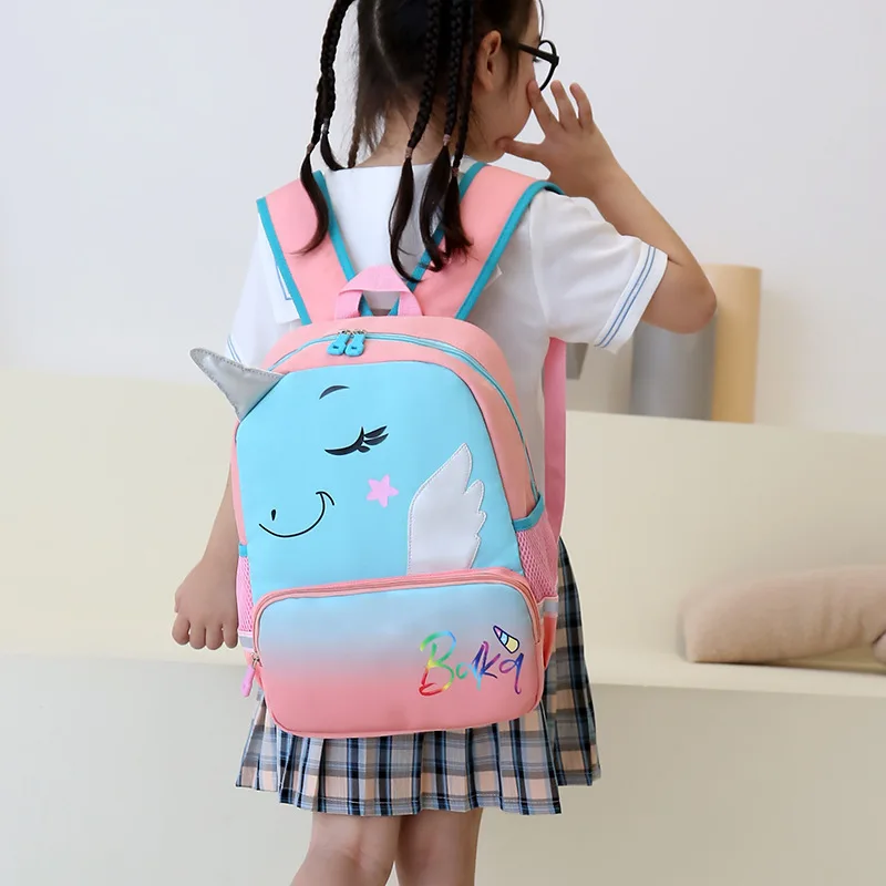 Children Unicorn Dinosaur Backpacks Primary School Student First Grade Bags Boys Girls Cartoon Gradient Backpack In Kindergarten