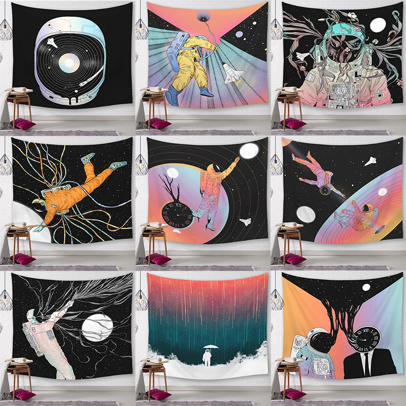 

Astronaut Print Tapestry Wall Hanging Home Decor Bedroom Carpet Polyester Decorative Livnig Room Tapestry Wall Fabric