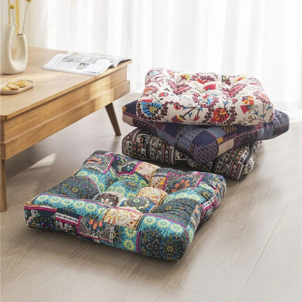 

Cushion Stereoscopic Cotton Cushion Flower Printed Yoga Round Floor Cushion Home Chair Pillows Sofa Cushions Birthday Gifts