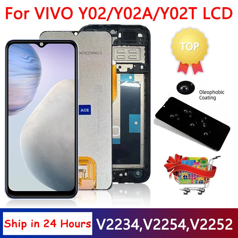 6 51-дюймовый ЖК-дисплей для Vivo Y02 Y02A Y02T Y11 2023 V2213 V2217 с сенсорным экраном панель Digiziter
